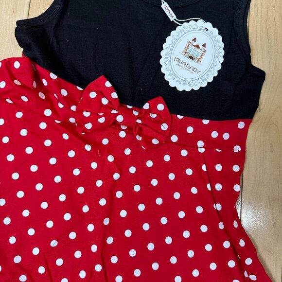 New NWT Minnie Mickey Mouse Disney Inspired Dress Size 8-10 Polka Dot - Picture 3 of 9
